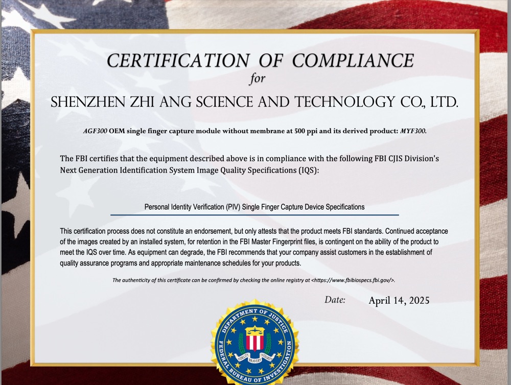 Certificat AGF300